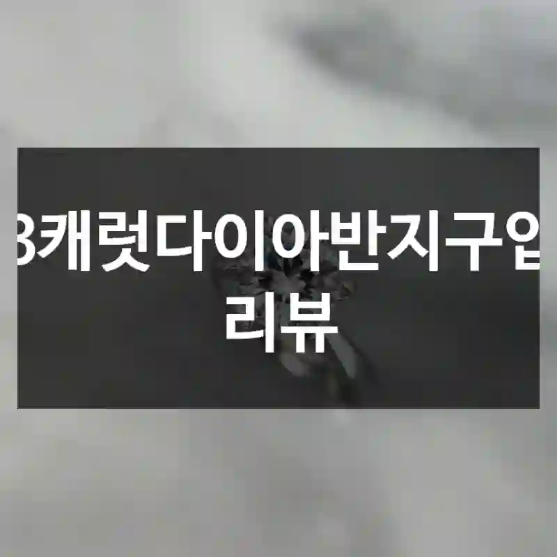 3캐럿다이아반지구입 리뷰