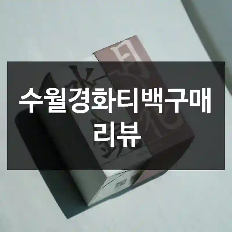수월경화티백구매 리뷰